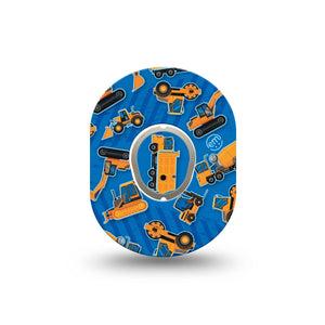 ExpressionMed Construction Trucks Dexcom G7 Mini Tape, Dexcom Stelo Glucose Biosensor System, Single Tape and Single Sticker Cartoon Trucks, Patch Continuous Glucose Monitor Design