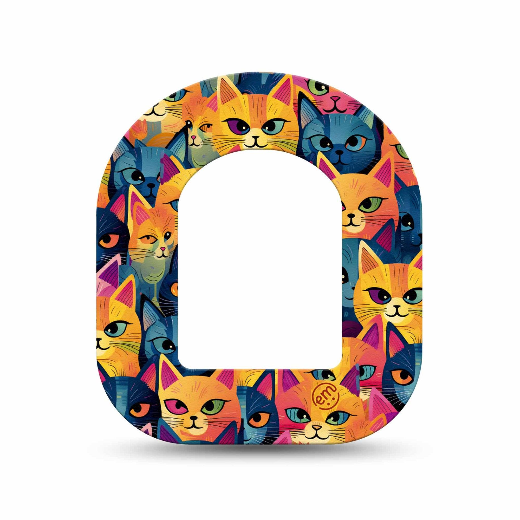 ExpressionMed Catorama Omnipod Mini Tape Single Tape Multicolored Kitten Artwork Adhesive Tape Pump Design