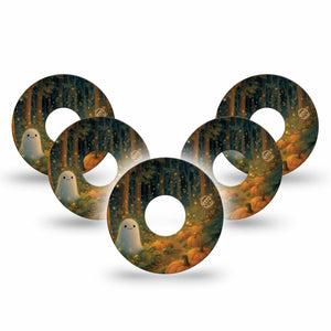 ExpressionMed Woodland Ghost Freestyle Libre 3 and Libre 3 Plus, 5-Pack playful Halloween pattern Sensor Decoration for CGM