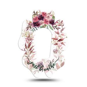 ExpressionMed Just Breathe Dexcom G6 Flower Shape Tape Single Tape Relaxing Breath, Adhesive Patch Continuous Glucose Monitor Design