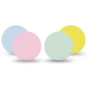 ExpressionMed Solids Variety Pack Freestyle Libre and Libre 2 Plus Overpatch, Abbott Lingo, 4-Pack Tape Variety, Pastel Light Shades, Fixing Ring Patch CGM Design