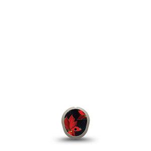 ExpressionMed Christmas Floral Dexcom G7 Sticker, Dexcom Stelo Glucose Biosensor System, Single Sticker Only Poinsettia Florals, Vinyl Decoration Continuous Glucose Monitor Design