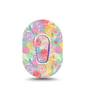 ExpressionMed Spring Flowers Dexcom G6 Mini, Single Tape and Single Sticker Pastel bouquet Waterproof Adhesive Tape for CGM