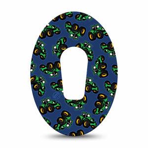 ExpressionMed Tractors Dexcom G6 Tape, Single Tape Cute Farm Vehicle, Plaster Continuous Glucose Monitor Design