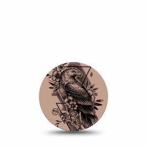 ExpressionMed Hawk Freestyle Libre 3 and Libre 3 Plus Overpatch, Single Tape Geometric Shapes Bird Tattoo, Adhesive Patch CGM Design