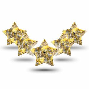 ExpressionMed Fall Camo Freestyle Libre 3 Star Shape Tape 5-Pack Tape and 5-Pack Sticker Realtree Inspired Pattern Patch CGM Design