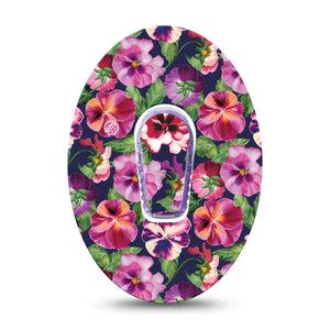 ExpressionMed Flower Girl Pansies Dexcom G6 Sticker and Tape  Large Petal Florals, Vinyl Sticker and Tape Design CGM Design