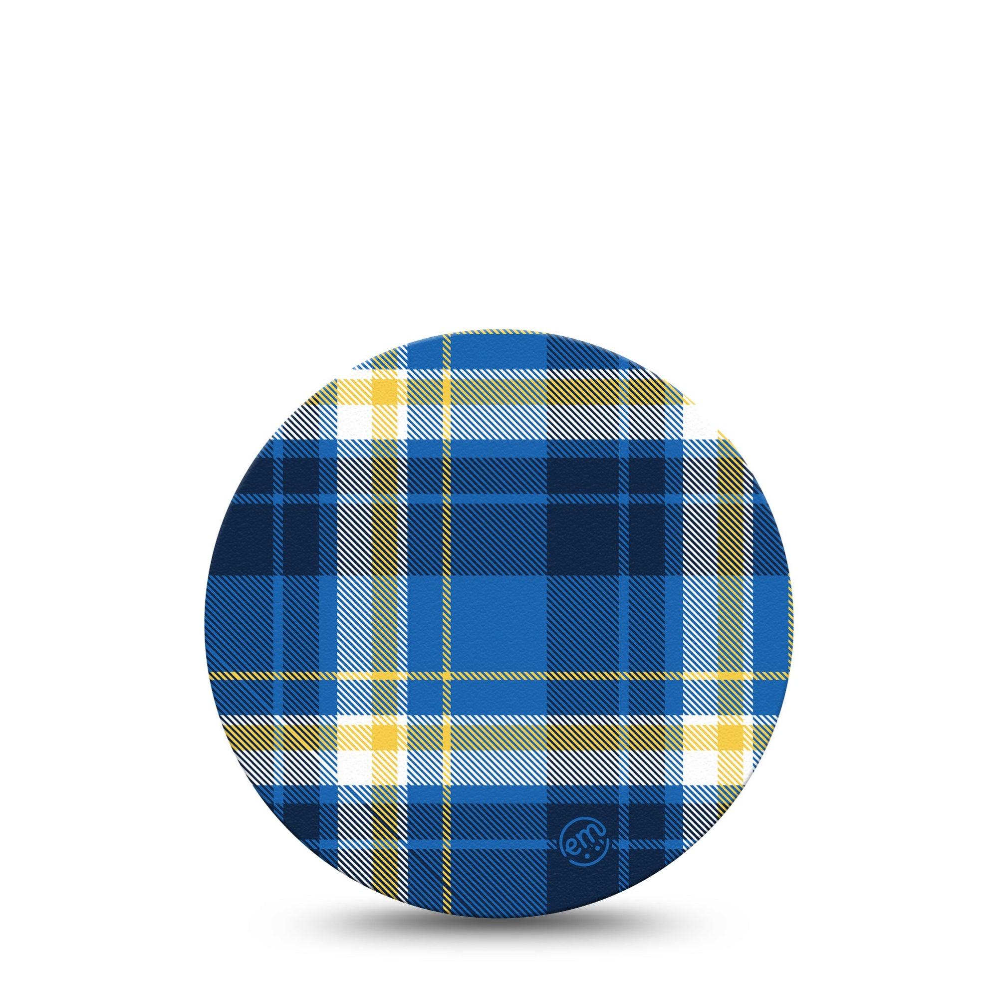 Blue Plaid Dexcom G7 Overpatch Single, Plaid Fall Fashion CGM Tape, Dexcom Stelo