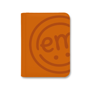 A cute, orange-colored photo book-style case for keeping all your favorite decorative tapes organized and easy to find.