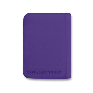 A clean view of the back of the purple-colored organizer, featuring the "expressionmed" logo at the bottom.