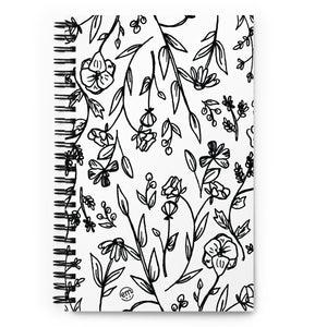 ExpressionMed Custom Black and White Floral Spiral notebook