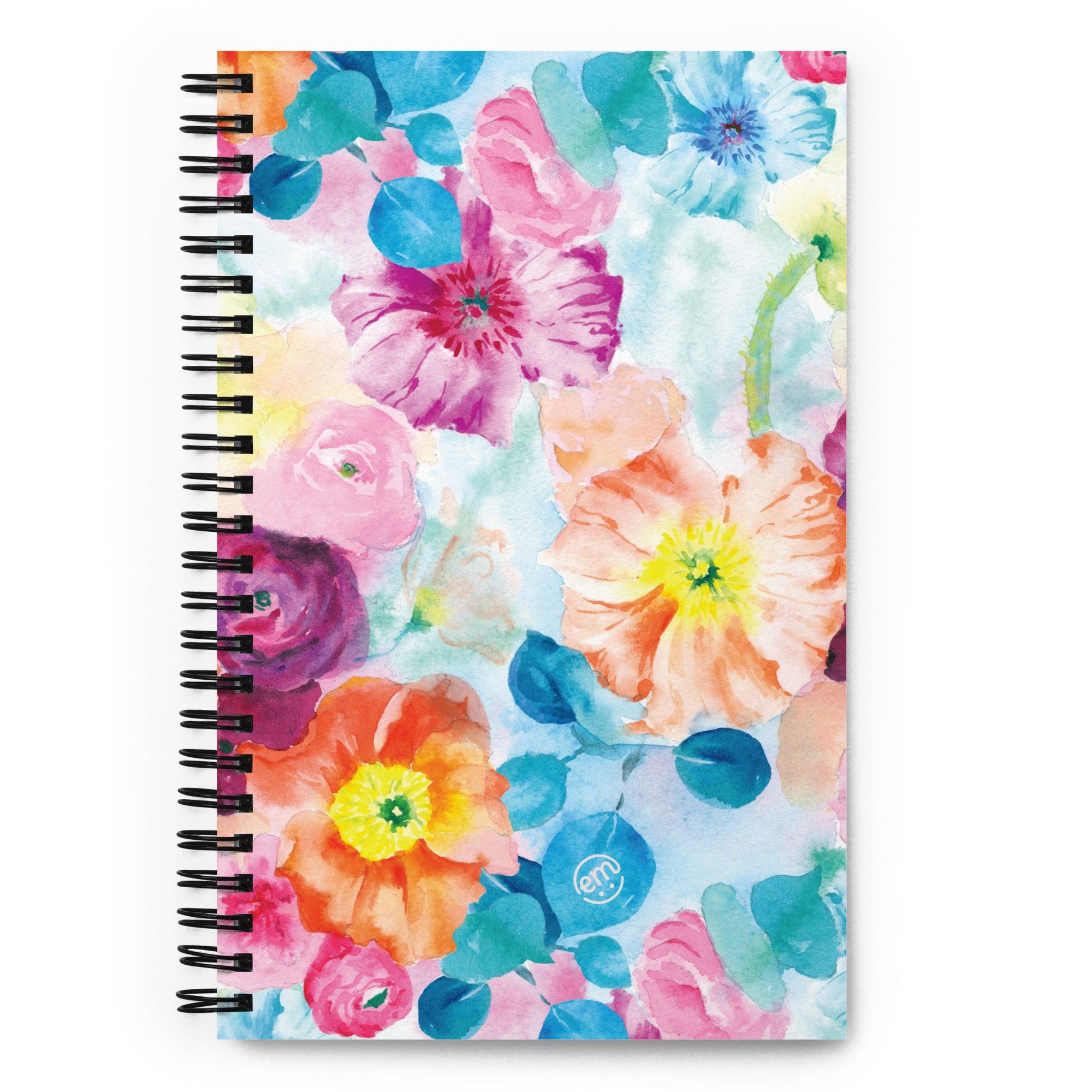 ExpressionMed Watercolor Poppies Spiral notebook