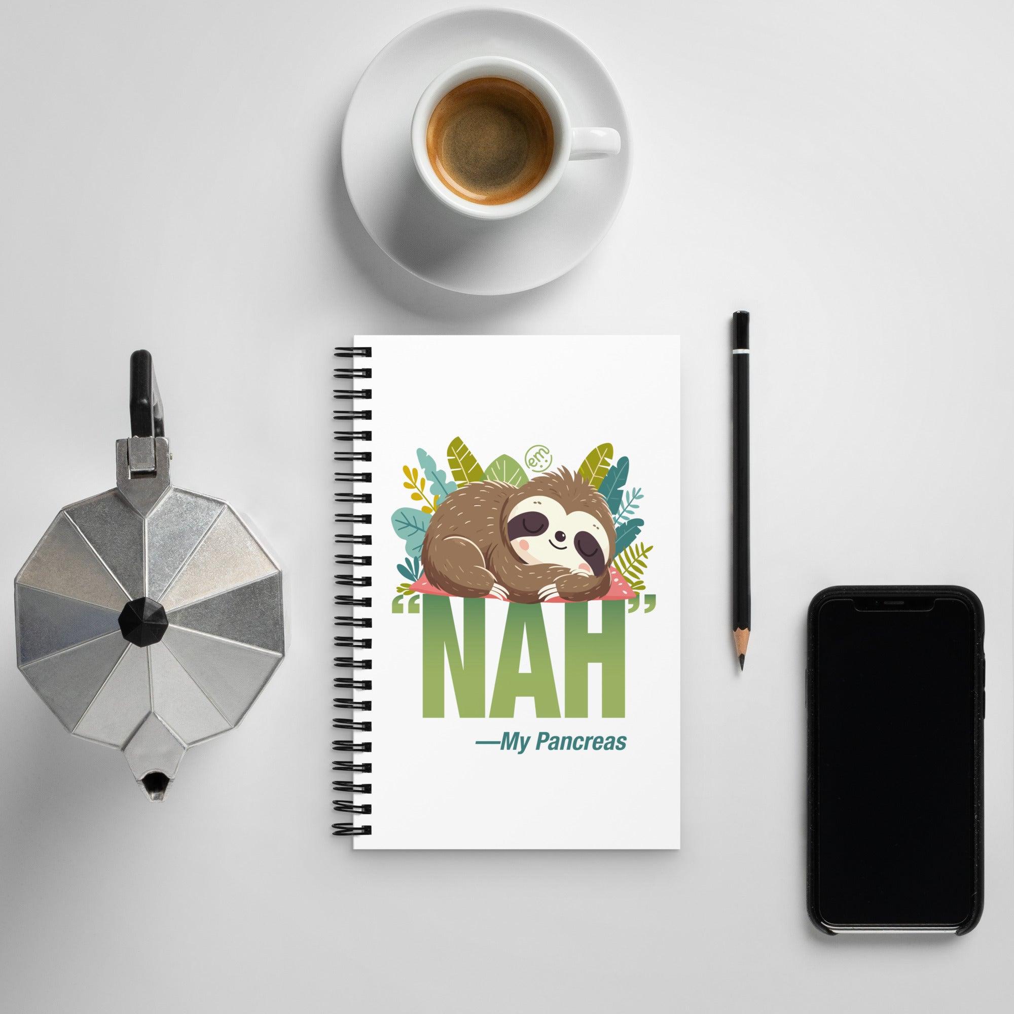 ExpressionMed NAH Sloth Spiral notebook