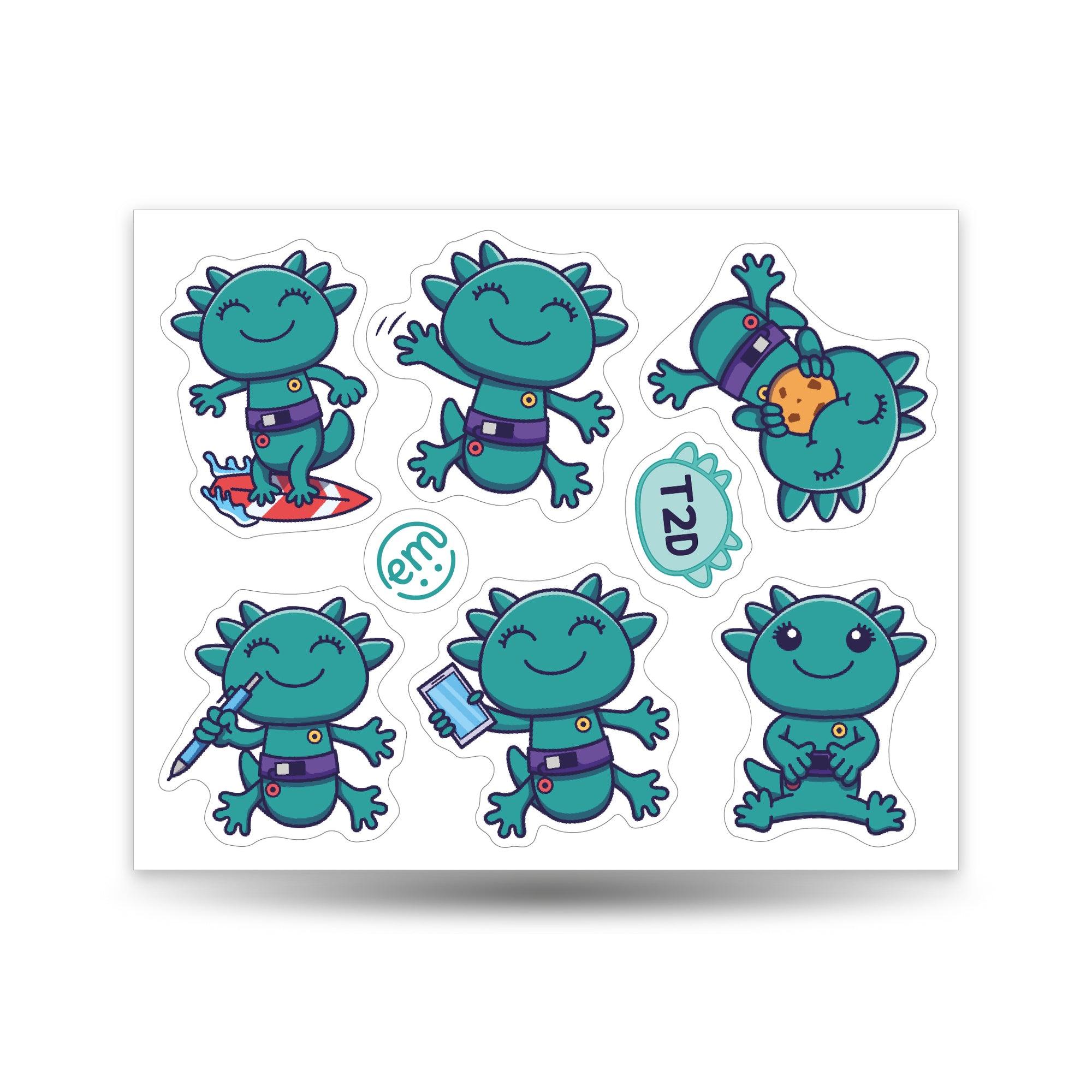 ExpressionMed Betes Decal Sticker Single Sticker Only Betes the Axolotl Design