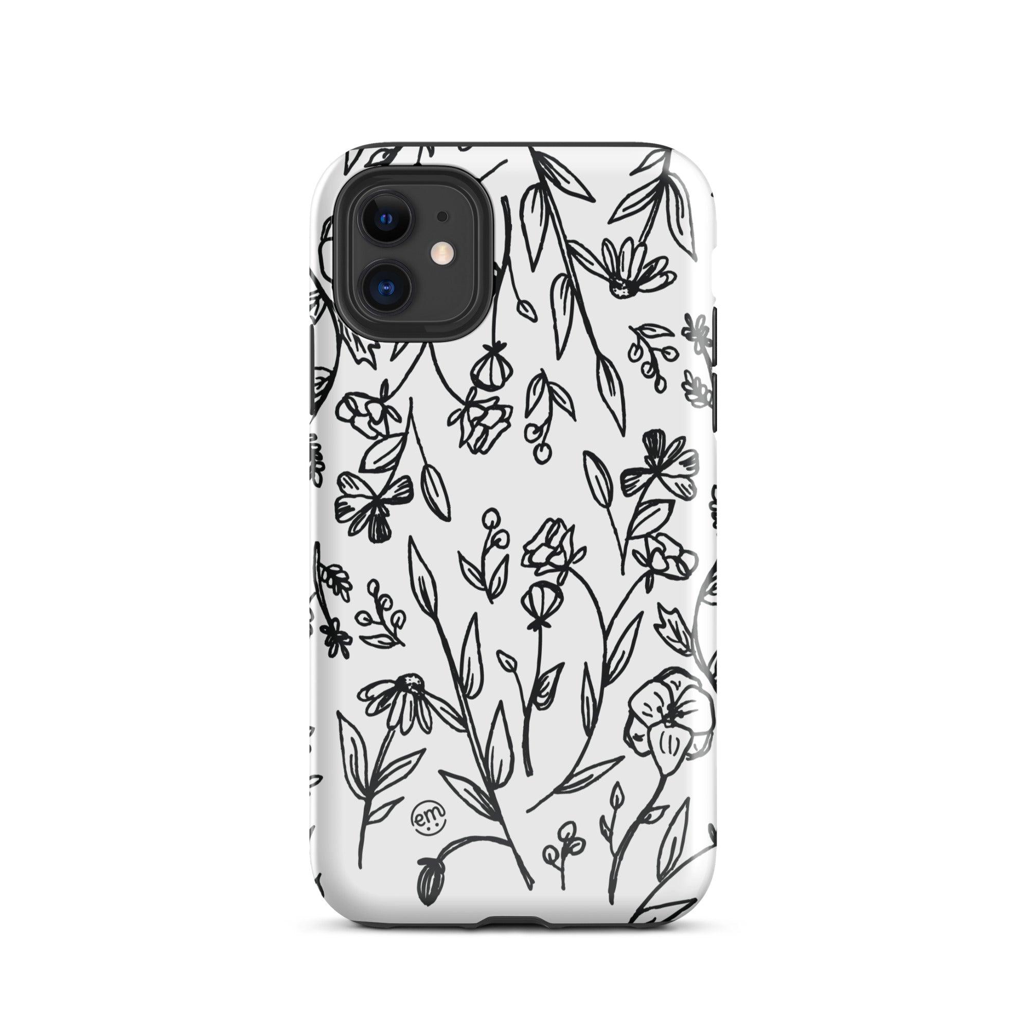 ExpressionMed Custom Black and White Floral Tough Case for iPhone®