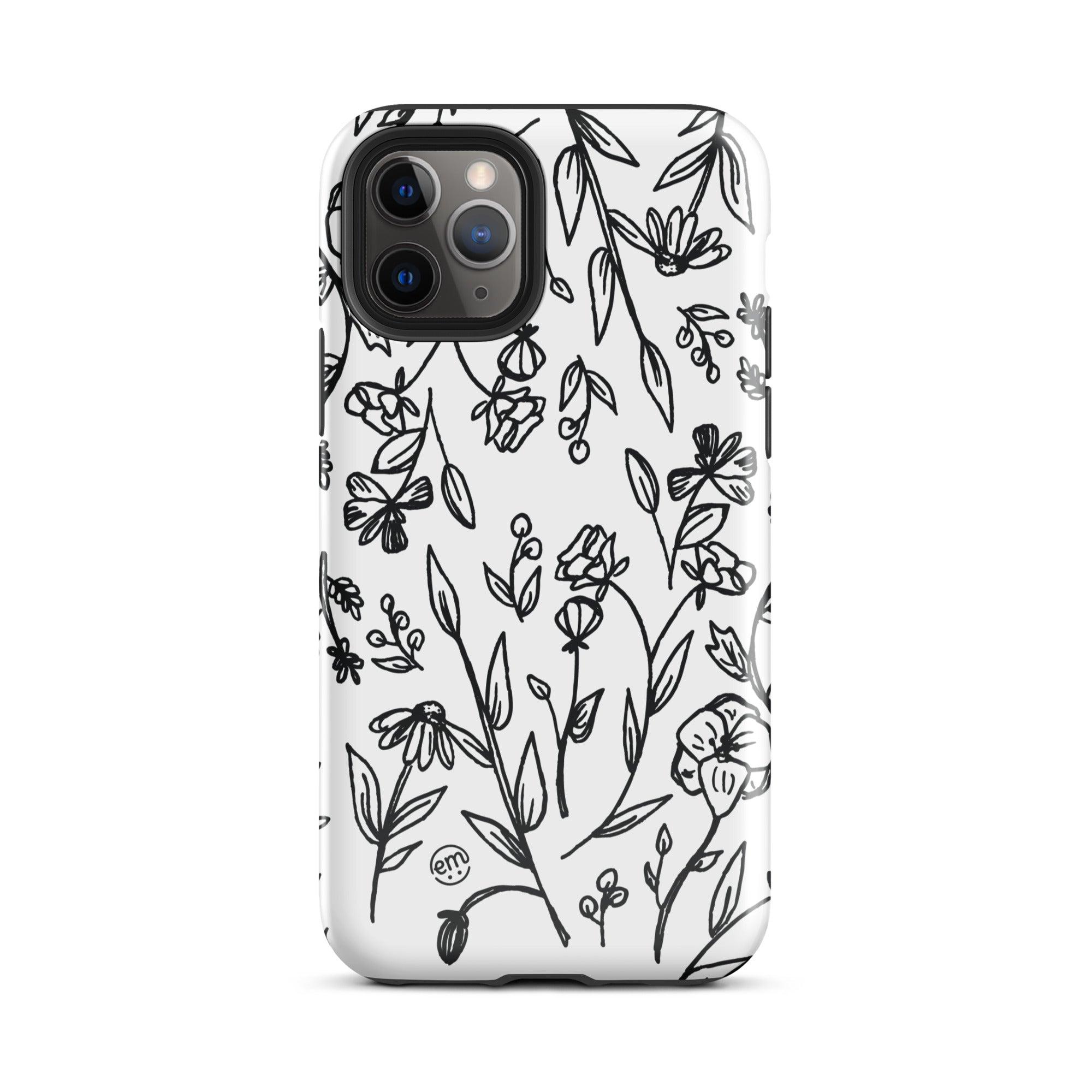 ExpressionMed Custom Black and White Floral Tough Case for iPhone®