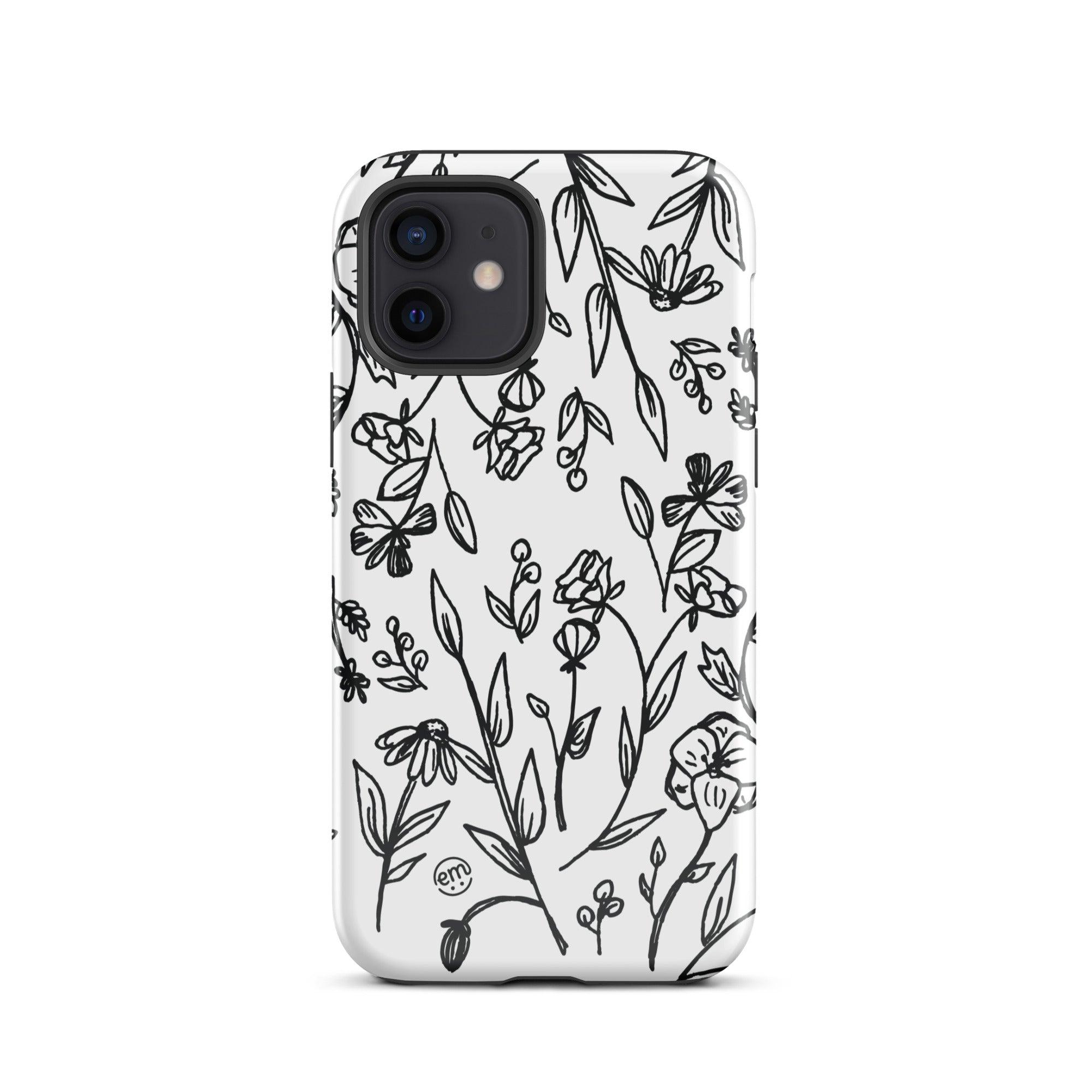 ExpressionMed Custom Black and White Floral Tough Case for iPhone®