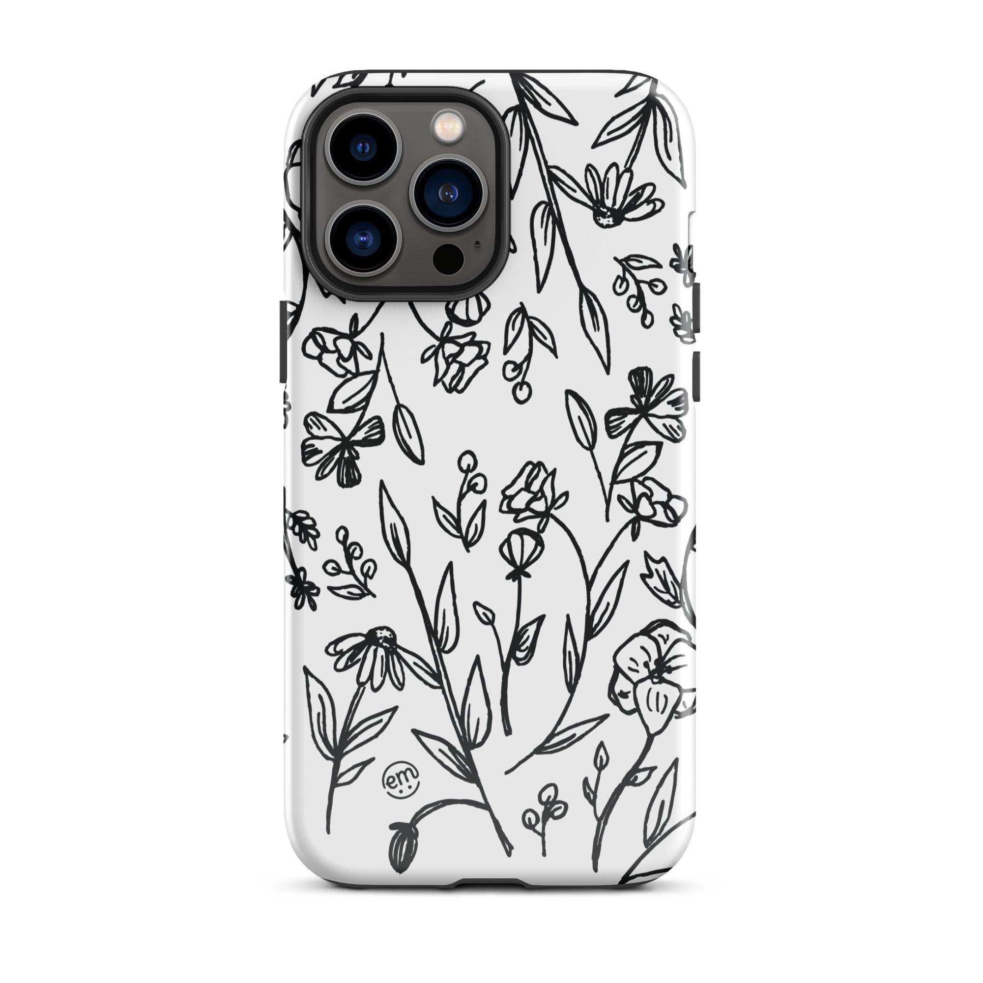 ExpressionMed Custom Black and White Floral Tough Case for iPhone®