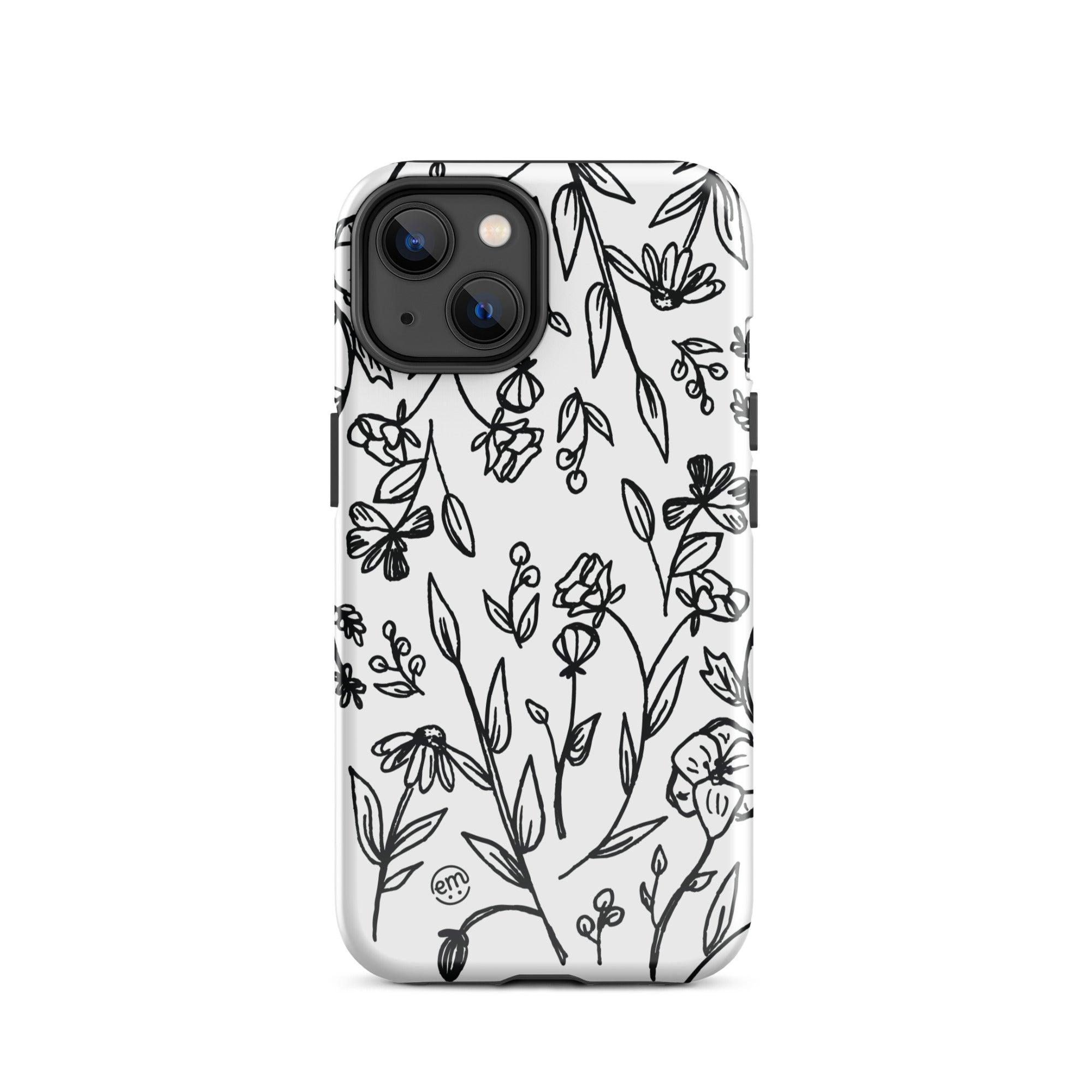 ExpressionMed Custom Black and White Floral Tough Case for iPhone®