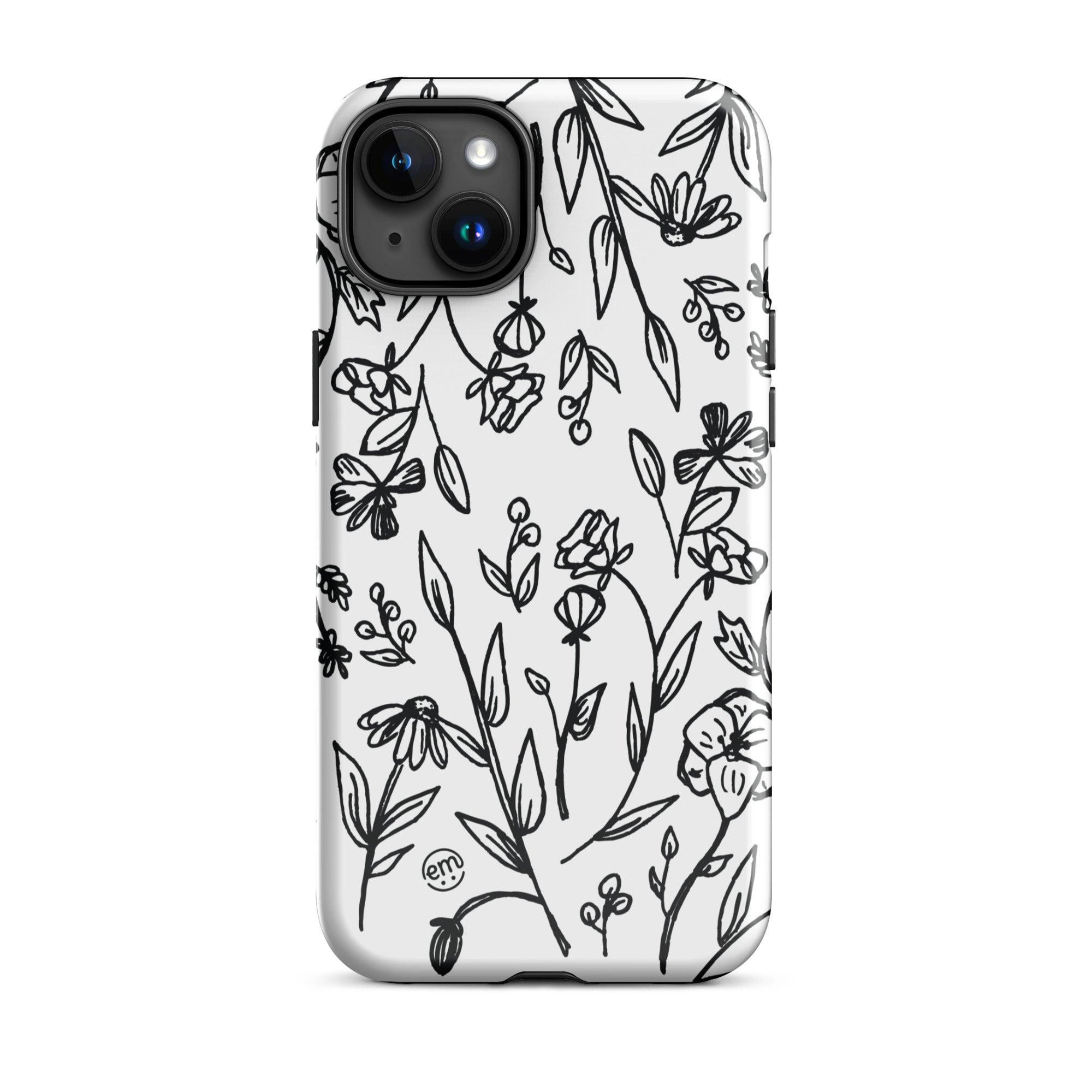 ExpressionMed Custom Black and White Floral Tough Case for iPhone®