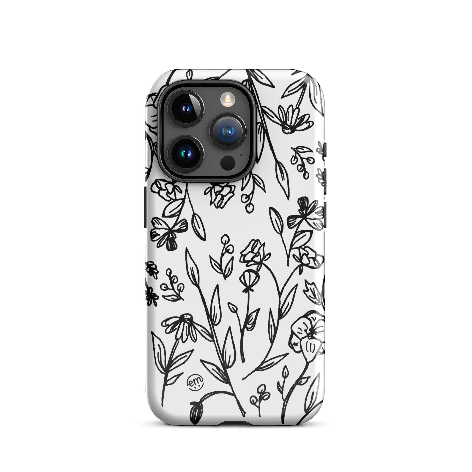 ExpressionMed Custom Black and White Floral Tough Case for iPhone®