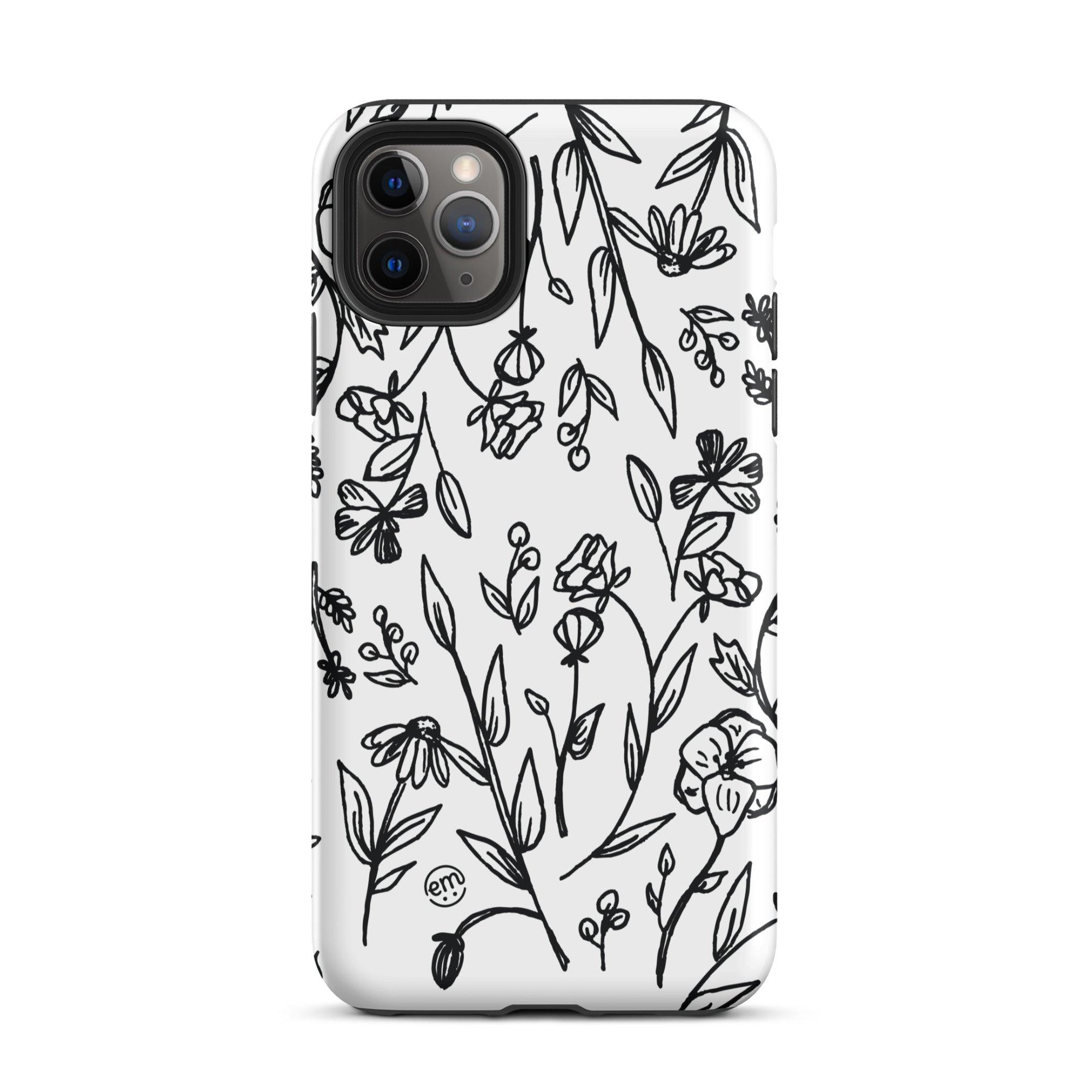 ExpressionMed Custom Black and White Floral Tough Case for iPhone®