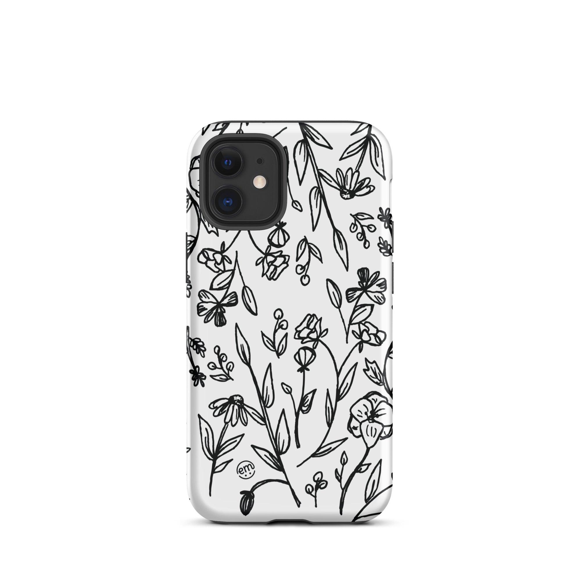 ExpressionMed Custom Black and White Floral Tough Case for iPhone®