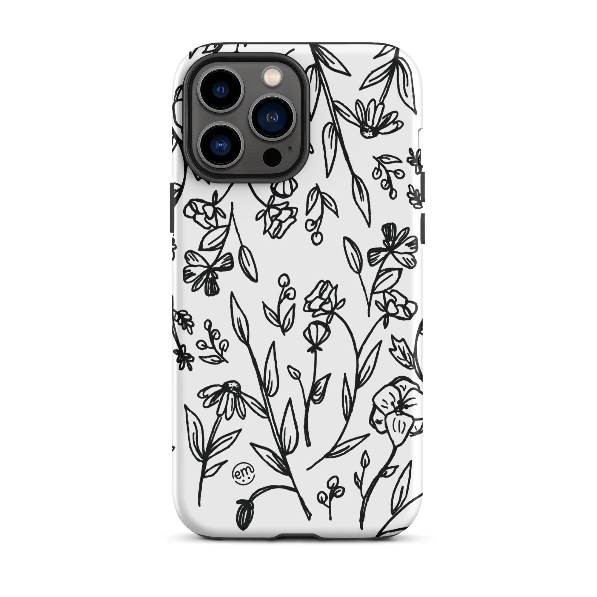 ExpressionMed Custom Black and White Floral Tough Case for iPhone®