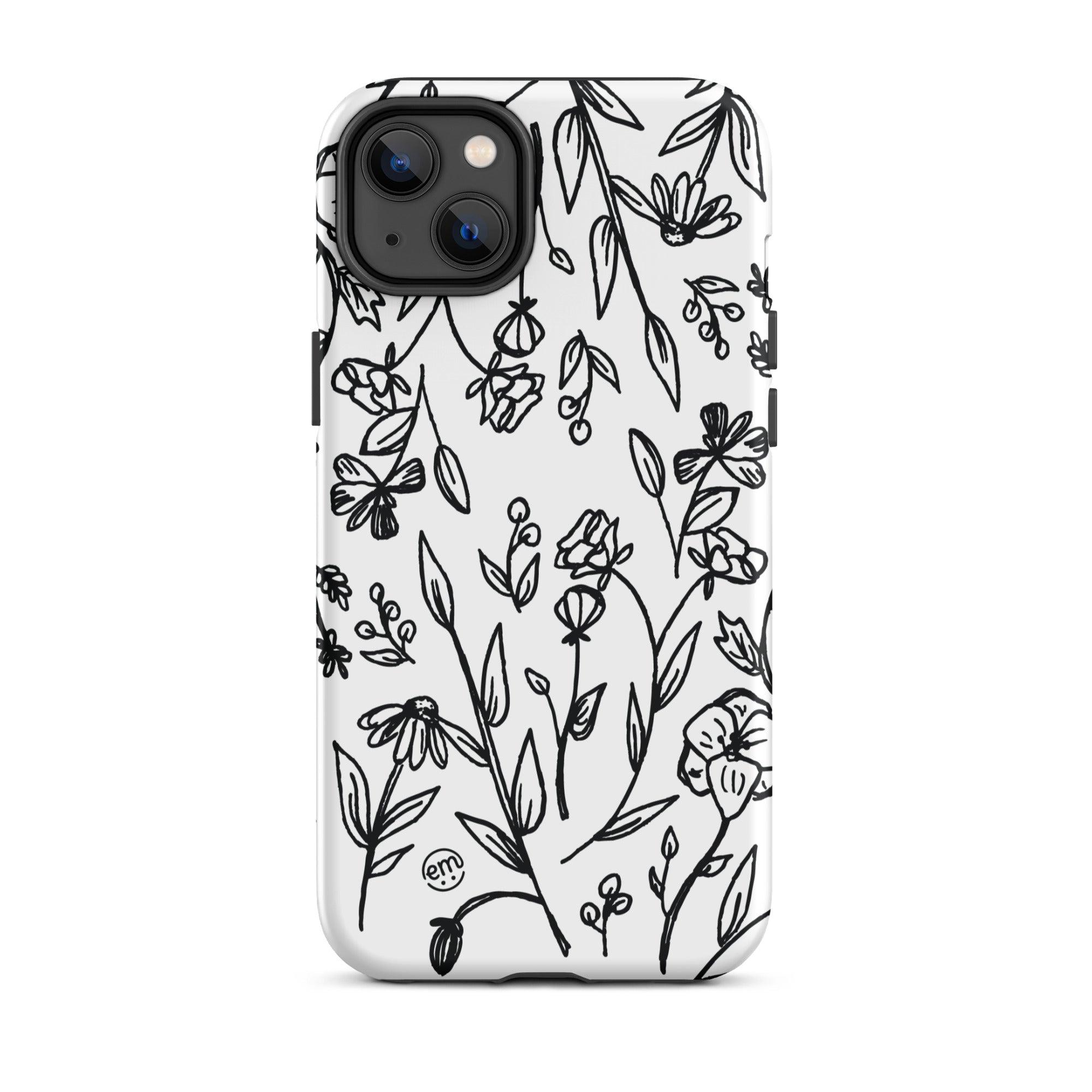 ExpressionMed Custom Black and White Floral Tough Case for iPhone®