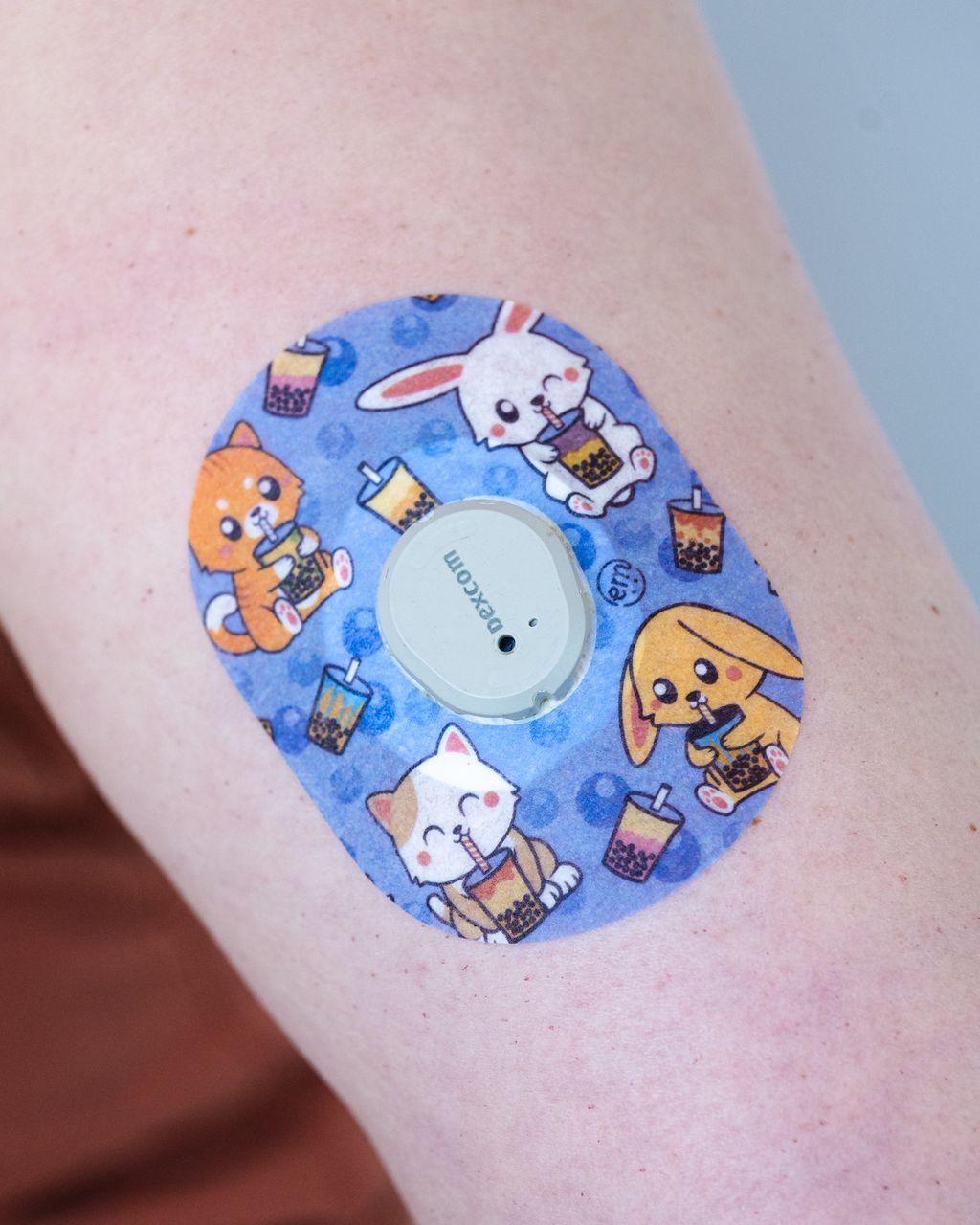 ExpressionMed Best Buddies Variety Pack Dexcom G7 Tape, Arm Wearing Animal Themed CGM Adhesive Patch Design