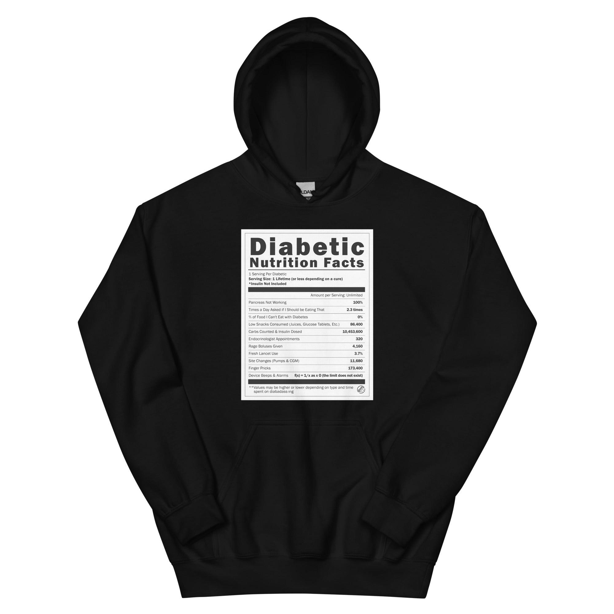 ExpressionMed Diabetic Nutrition Facts Label Unisex Hoodie  Insulin Insights,  