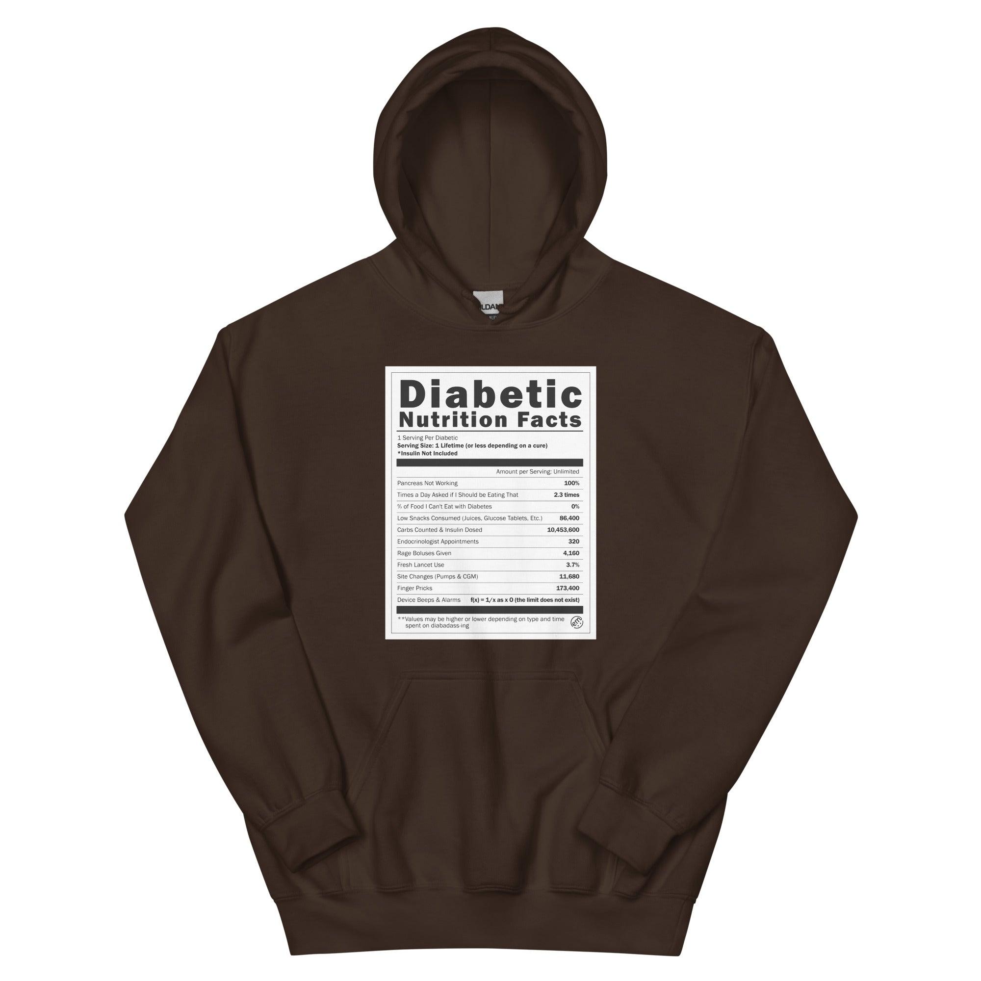 ExpressionMed Diabetic Nutrition Facts Label Unisex Hoodie  Glycemic Index,  