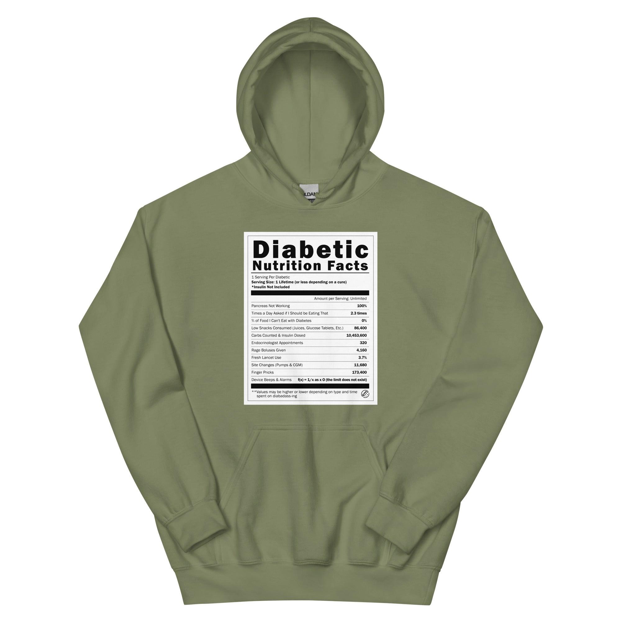 ExpressionMed Diabetic Nutrition Facts Label Unisex Hoodie  Label Insights,  