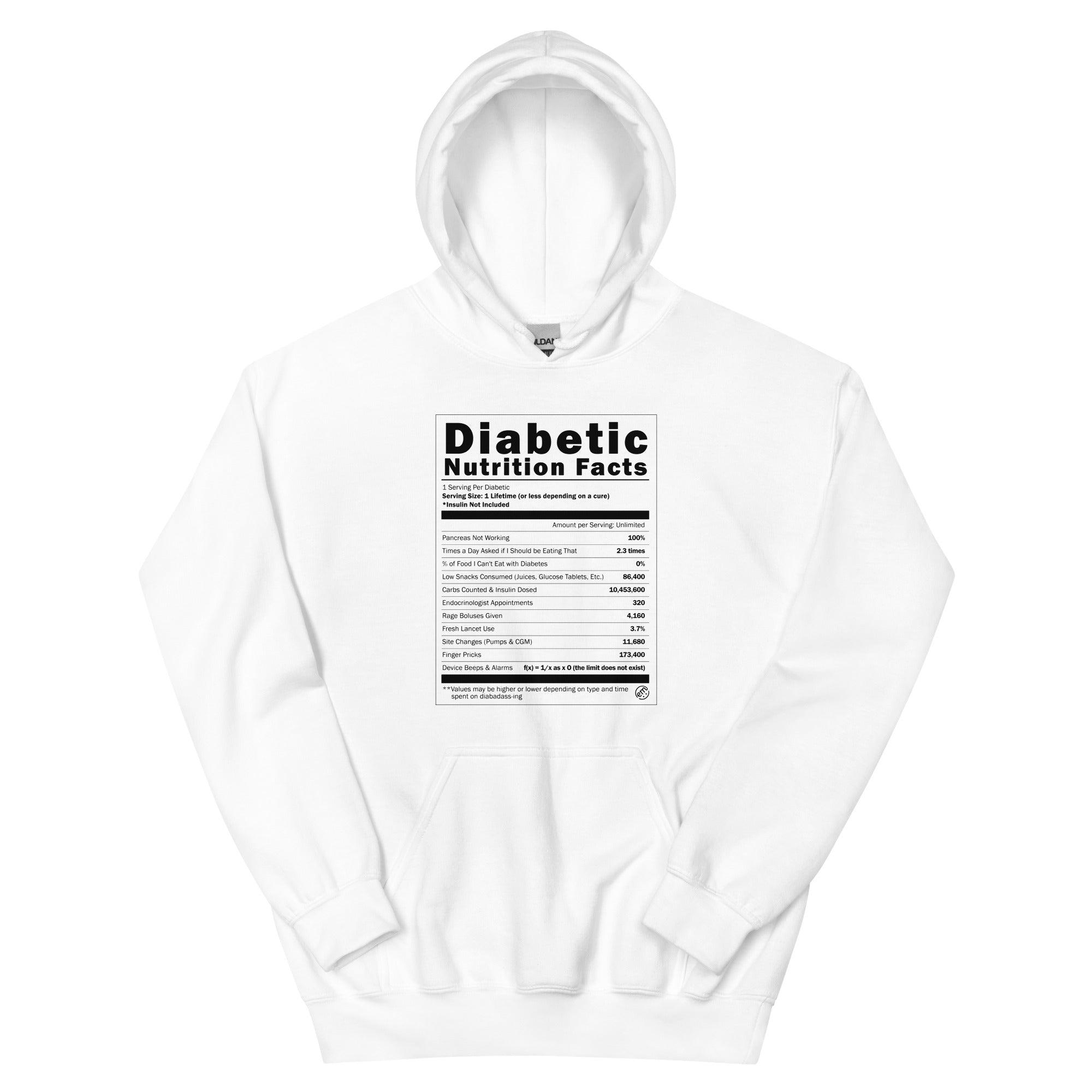 ExpressionMed Diabetic Nutrition Facts Label Unisex Hoodie  Calorie Tracker,  