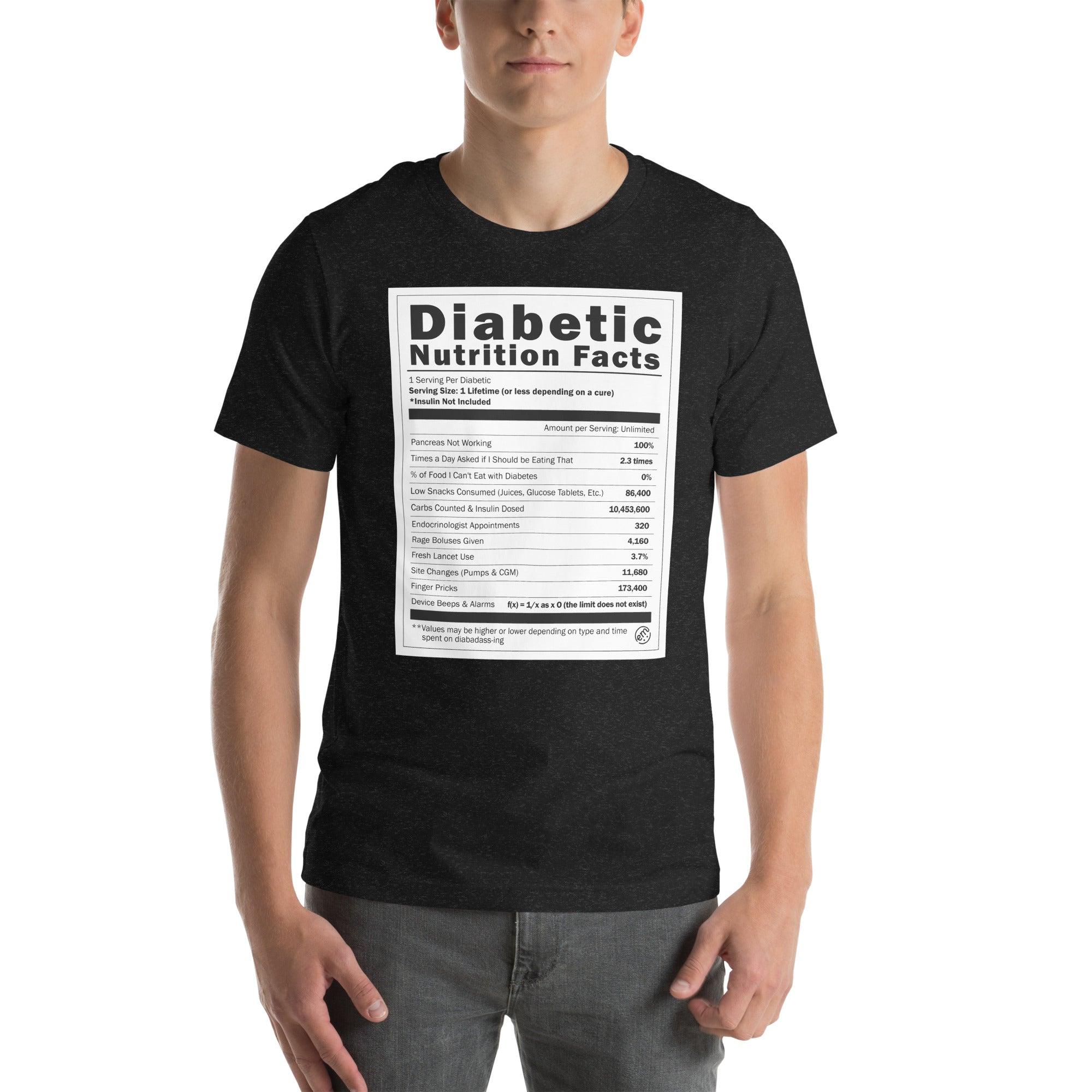 ExpressionMed Diabetic Nutrition Facts Label Unisex T-shirt  Insulin Insights,  