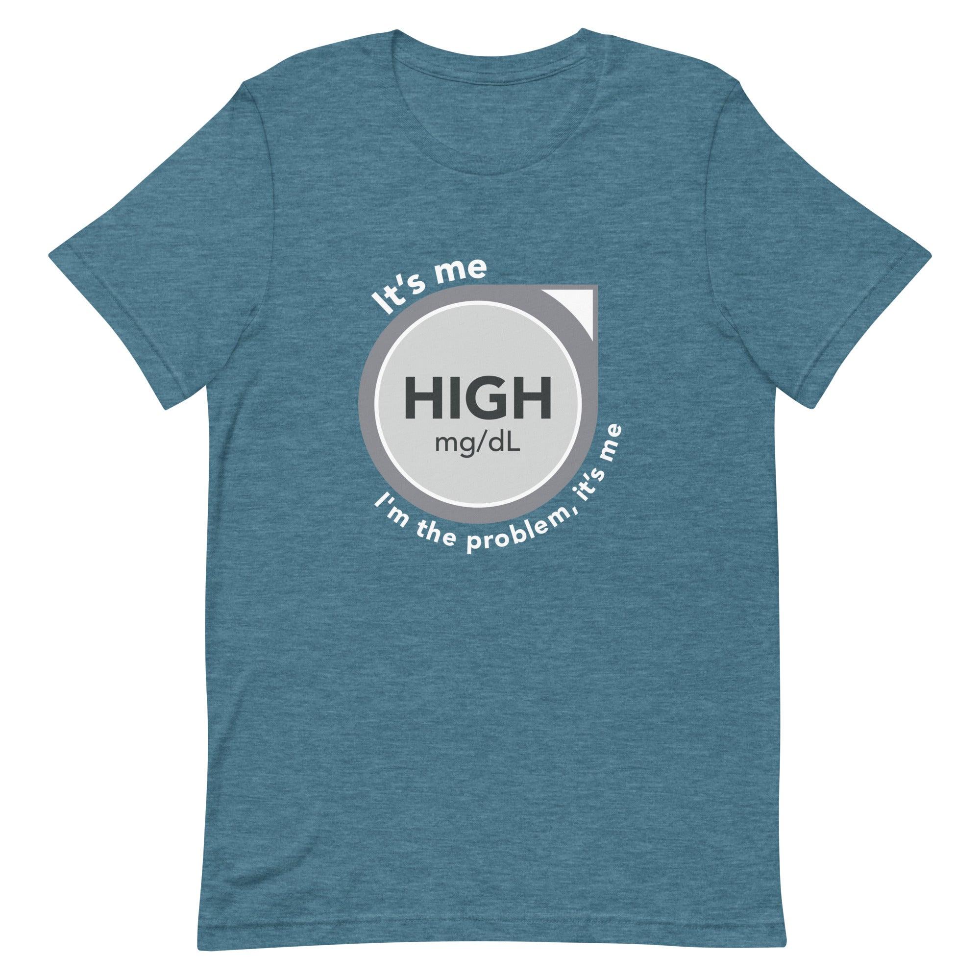 ExpressionMed High, I'm the Problem Unisex t-shirt Intersection of health and music: CGM symbol meets Taylor Swift's 'Anti-Hero' lyrics