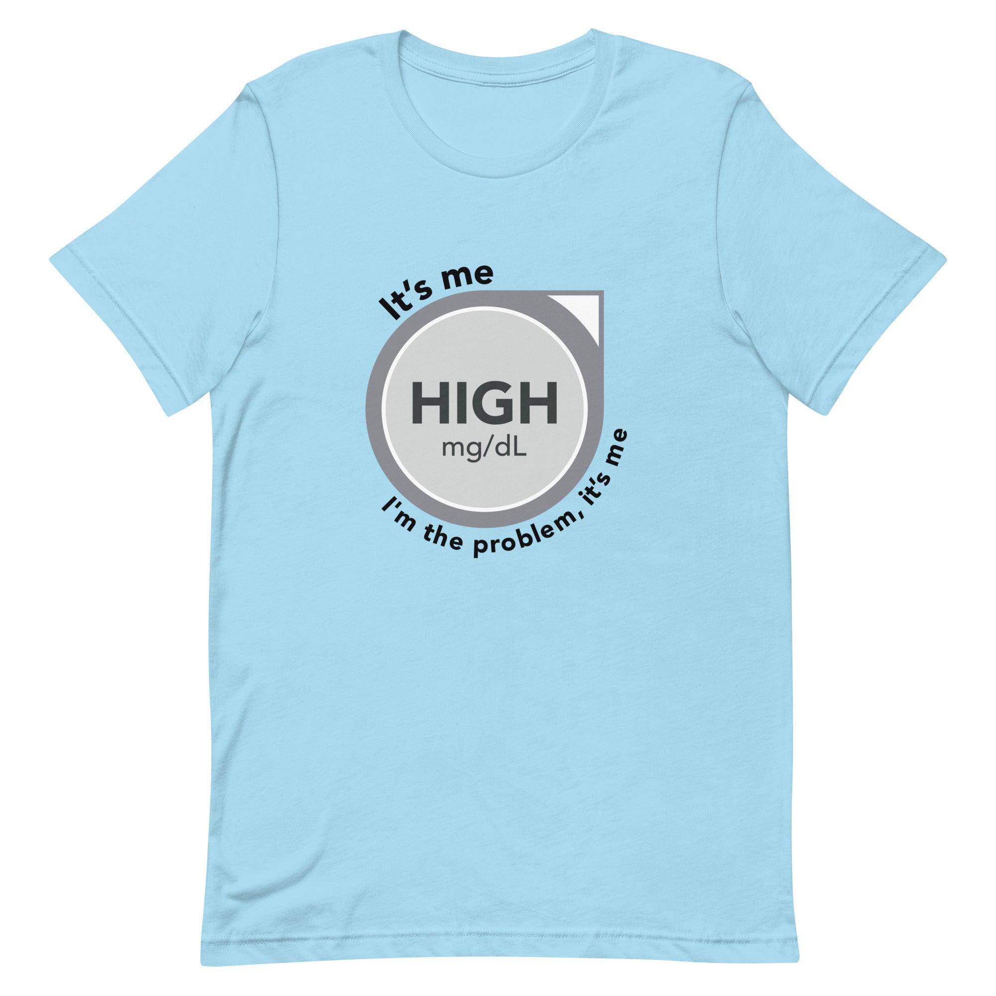 ExpressionMed High, I'm the Problem Unisex t-shirt Intersection of health and music: CGM symbol meets Taylor Swift's 'Anti-Hero' lyrics