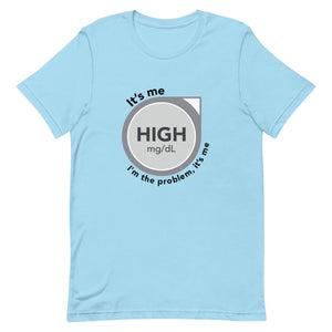 ExpressionMed High, I'm the Problem Unisex t-shirt Intersection of health and music: CGM symbol meets Taylor Swift's 'Anti-Hero' lyrics