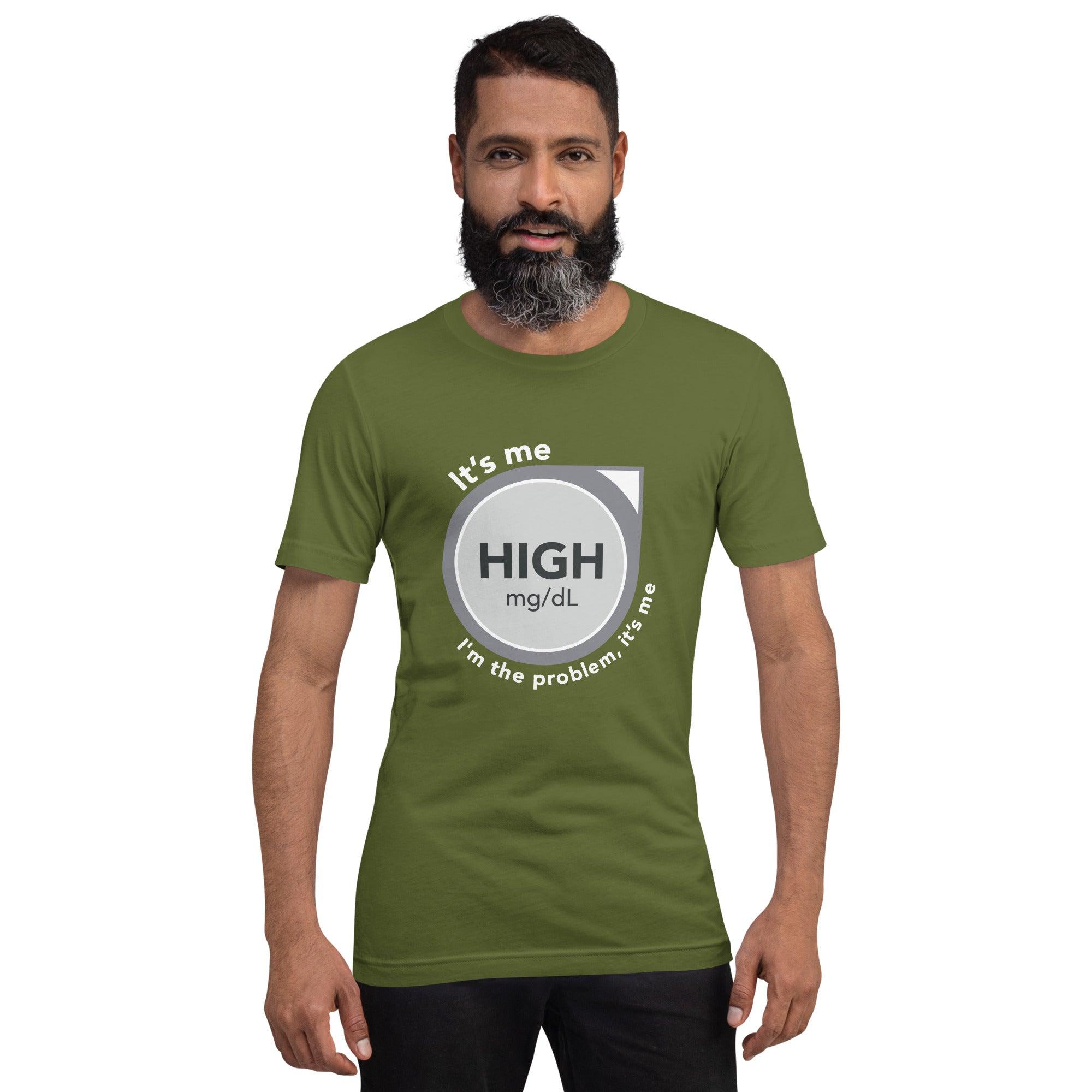 ExpressionMed High, I'm the Problem Unisex t-shirt Innovative design featuring CGM symbol and Taylor Swift lyric fusion