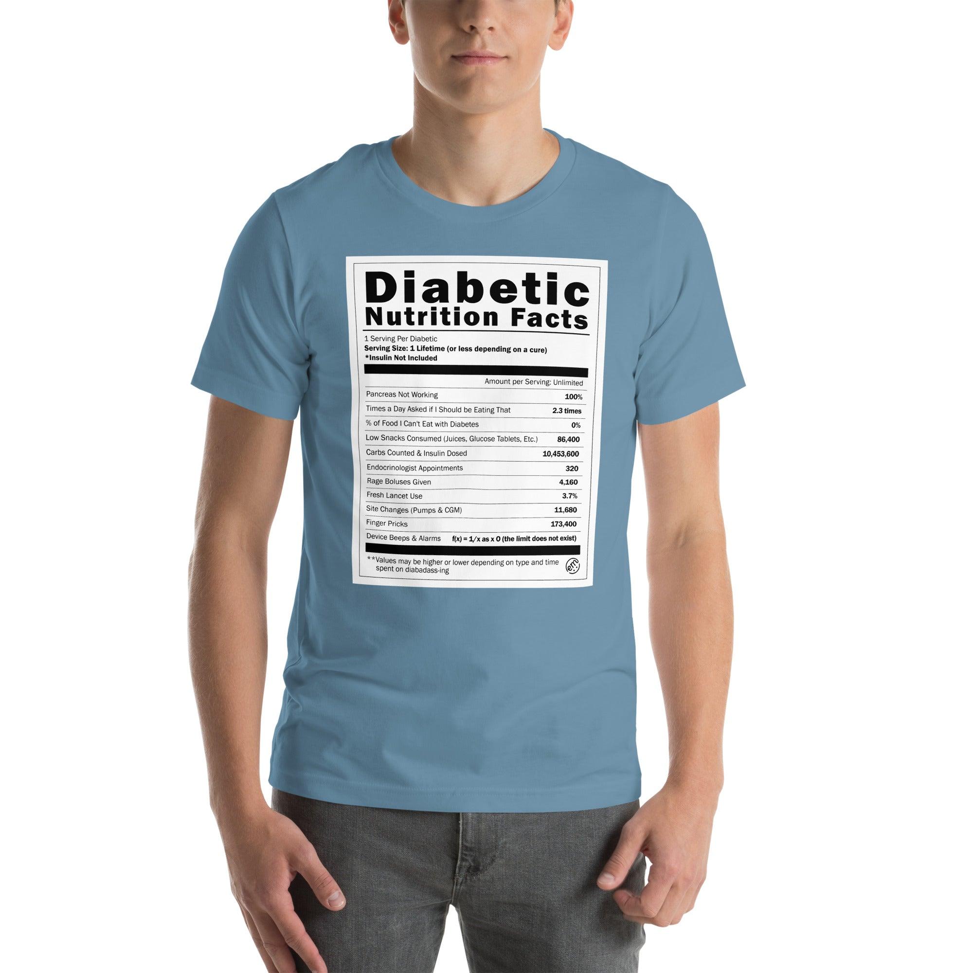 ExpressionMed Diabetic Nutrition Facts Label Unisex T-shirt  Dietary Guide,  