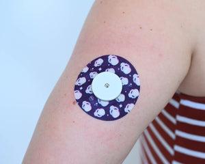 Aliens Libre 2 Tape Purple with Holographic alien heads themed Plaster Patch Design on human arm