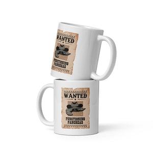 ExpressionMed Wanted Poster in Antique Brown White glossy mug