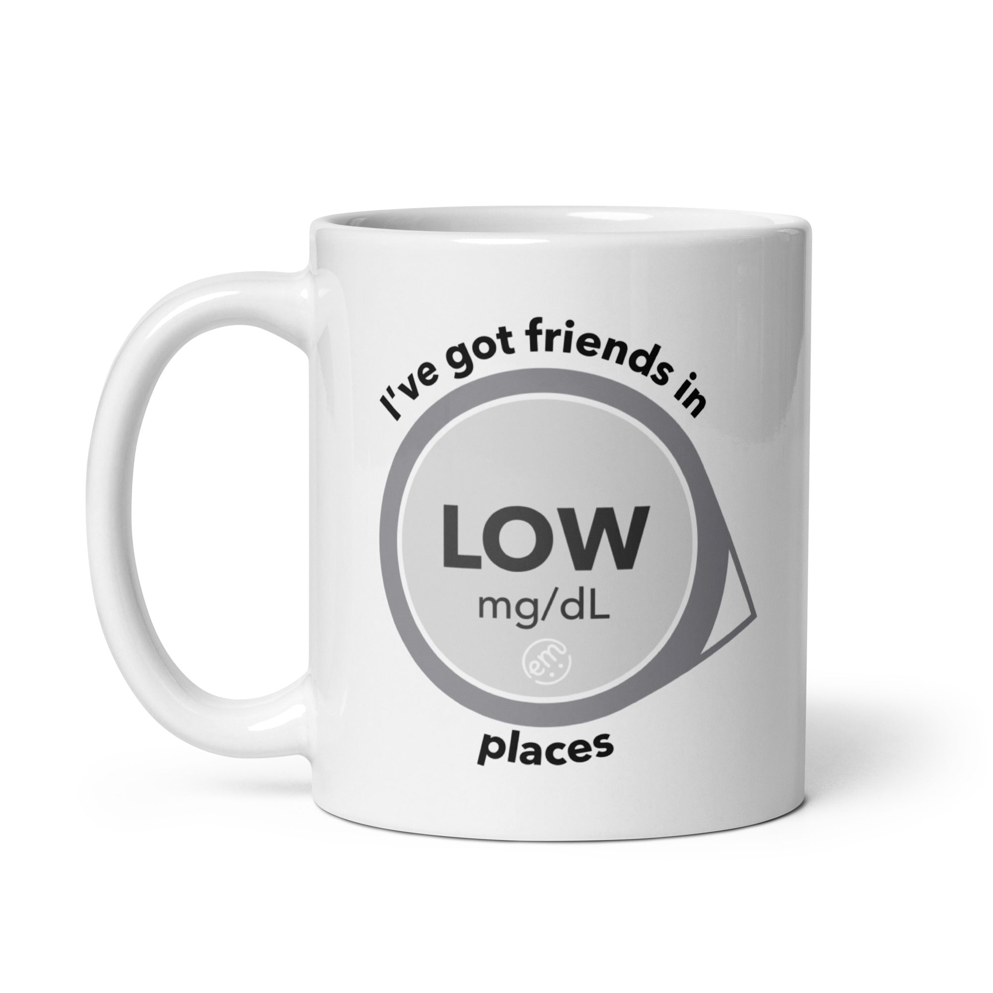 ExpressionMed Low Places White glossy mug