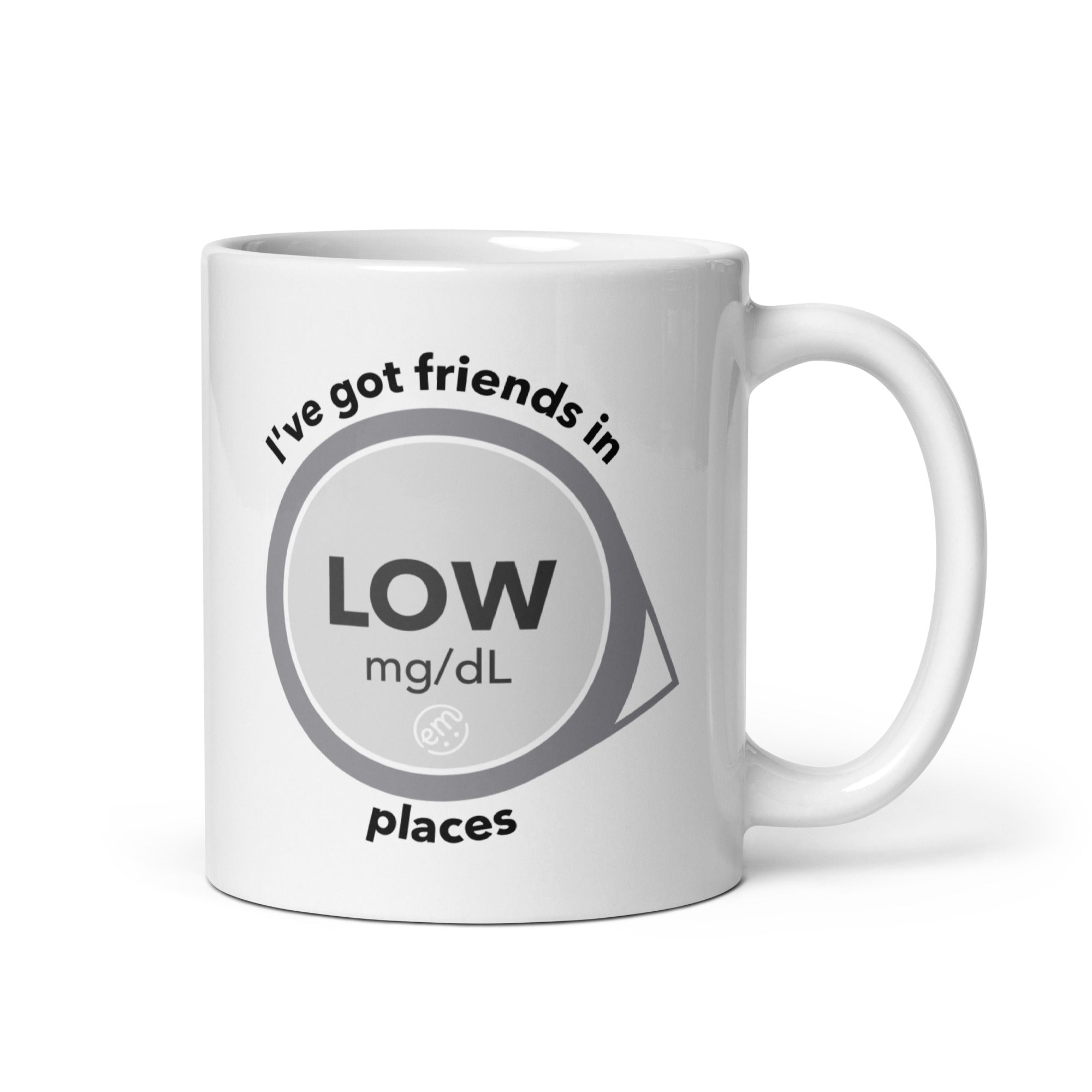 ExpressionMed Low Places White glossy mug