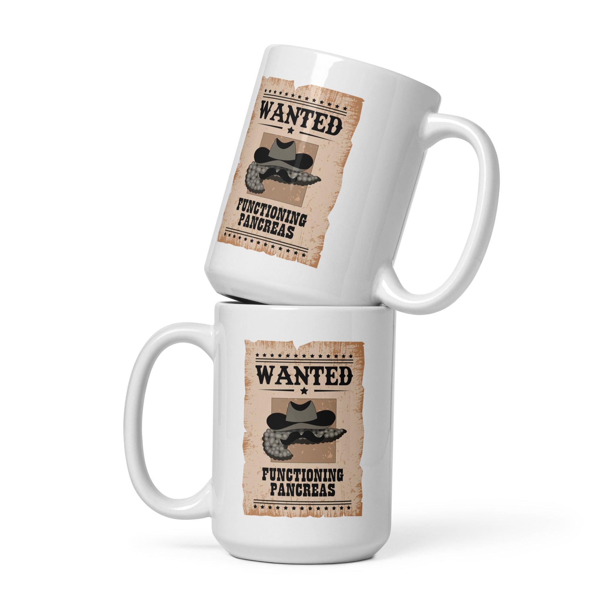 ExpressionMed Wanted Poster in Antique Brown White glossy mug