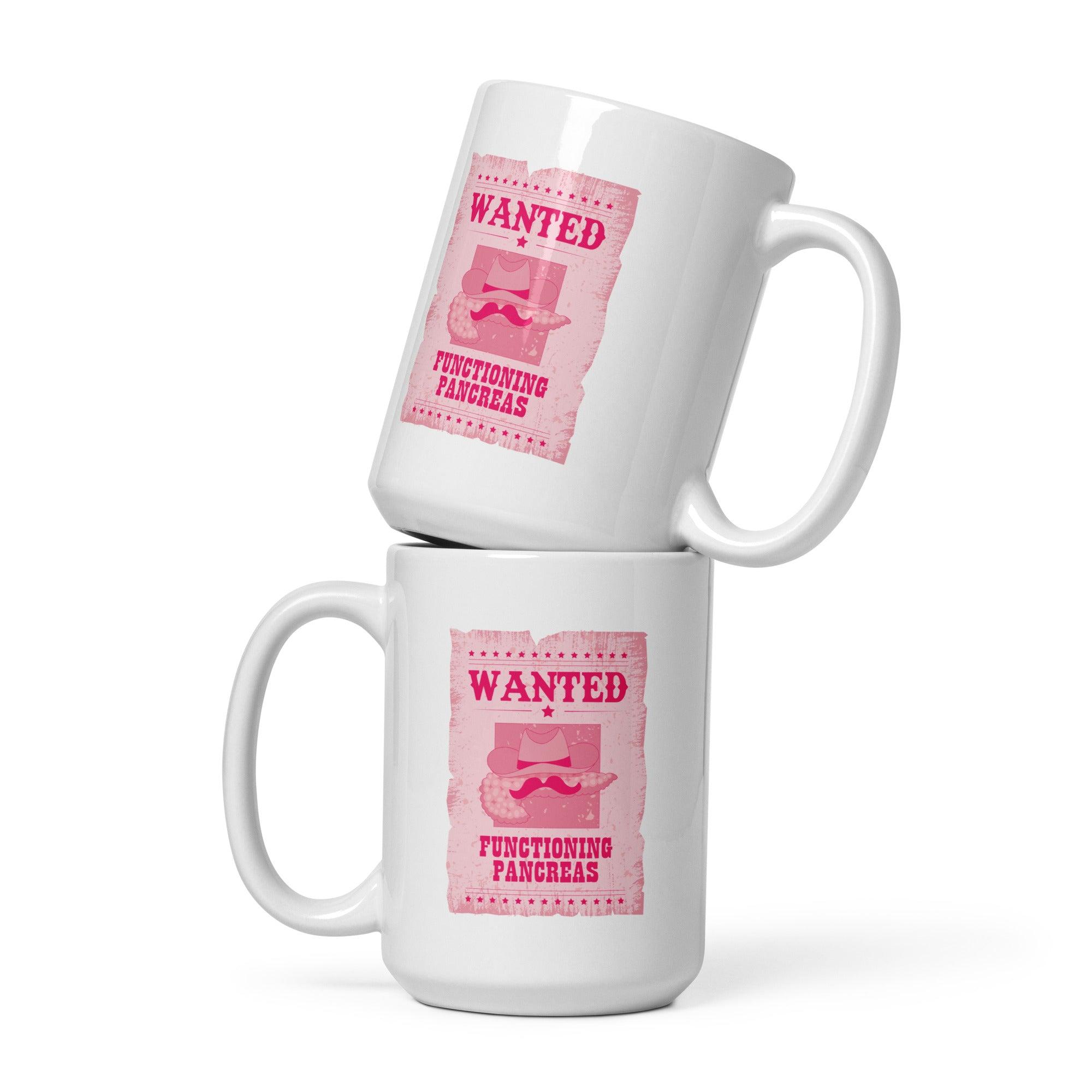 ExpressionMed Wanted Poster in Pink White glossy mug