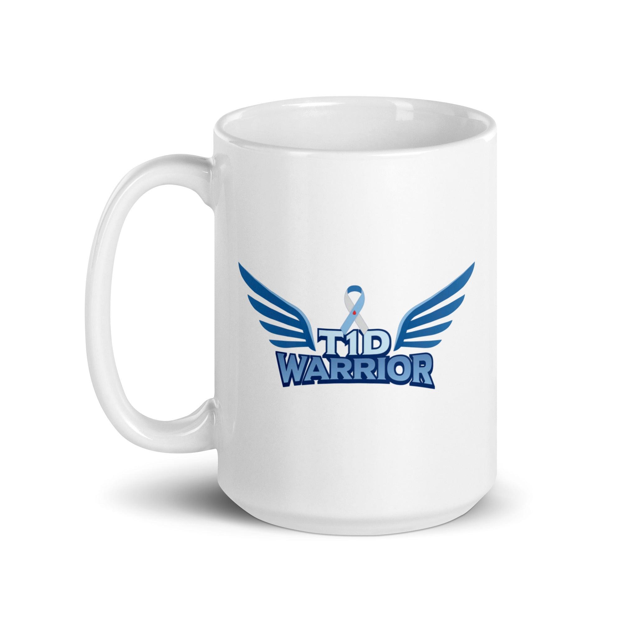 ExpressionMed T1D Warrior White glossy mug