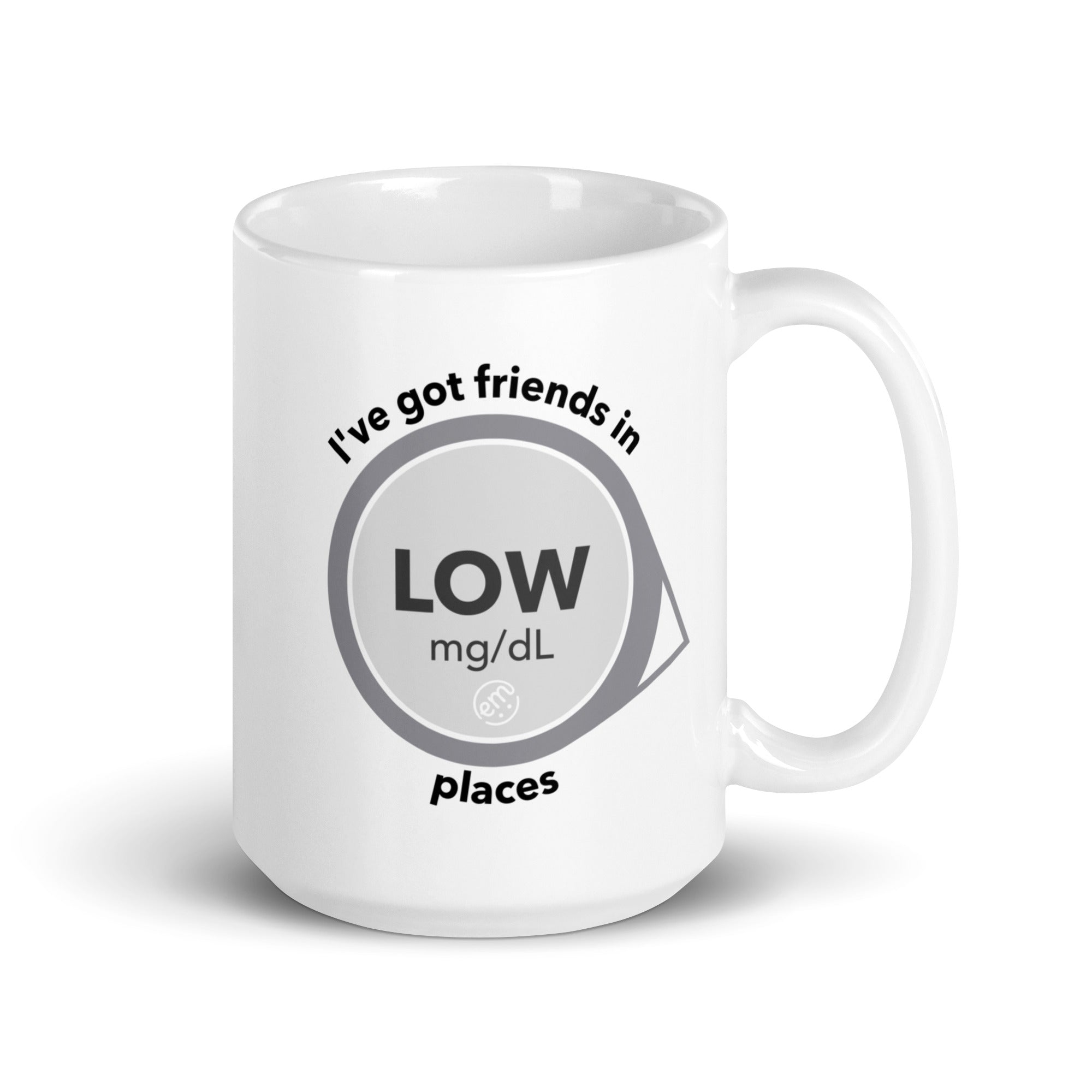 ExpressionMed Low Places White glossy mug