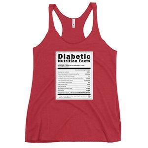 ExpressionMed Diabetic Nutrition Facts Label Women's Racerback Tank Top  Dietary Facts,  