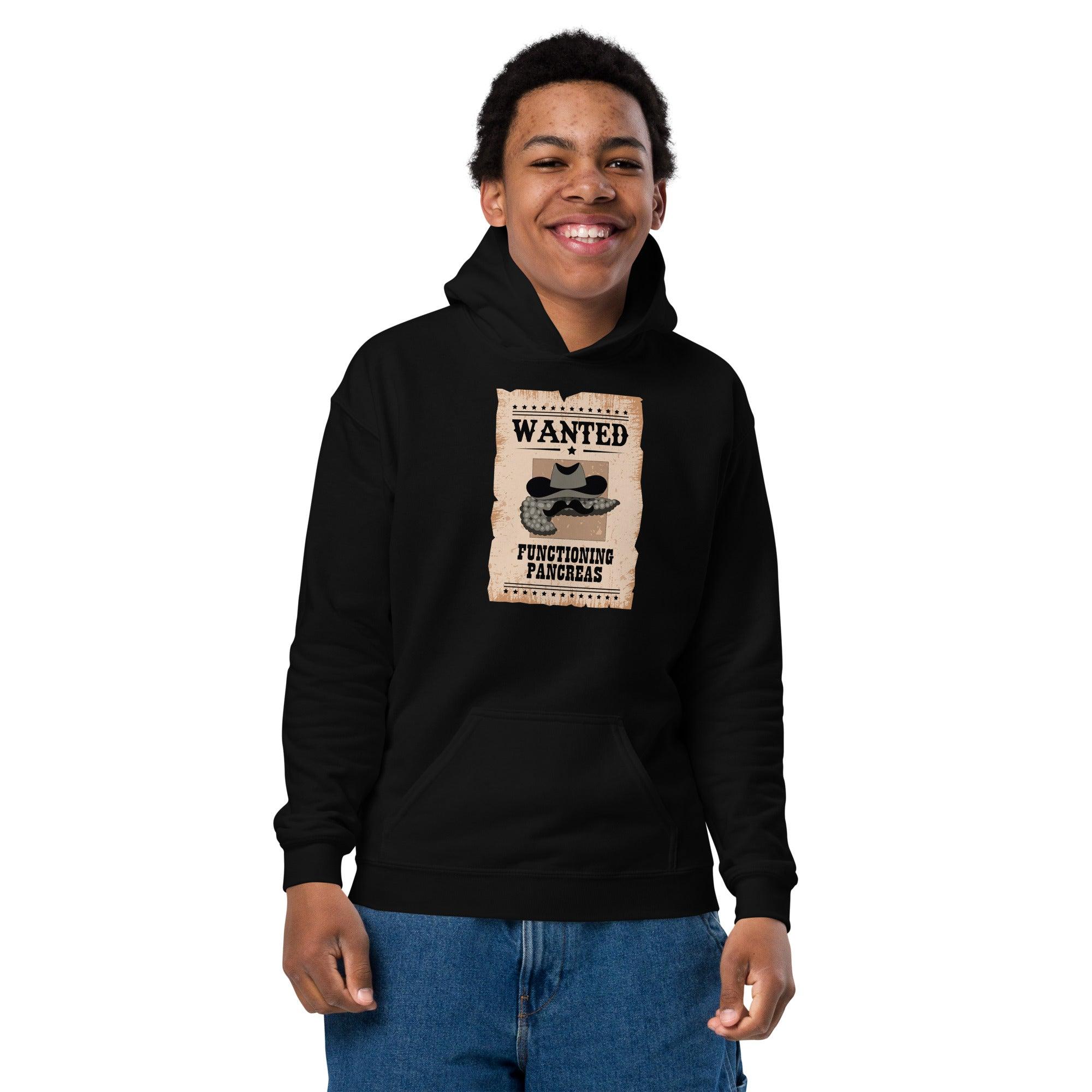 ExpressionMed Wanted Poster in Antique Brown Youth heavy blend hoodie